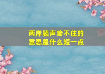 两岸猿声啼不住的意思是什么短一点