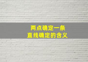 两点确定一条直线确定的含义