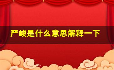 严峻是什么意思解释一下