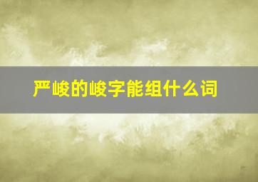 严峻的峻字能组什么词