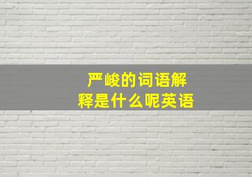 严峻的词语解释是什么呢英语