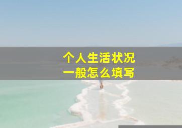 个人生活状况一般怎么填写