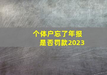 个体户忘了年报是否罚款2023