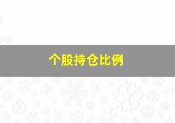 个股持仓比例