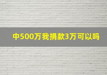 中500万我捐款3万可以吗