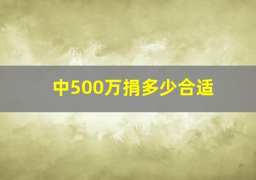 中500万捐多少合适