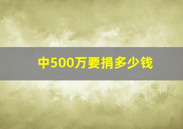 中500万要捐多少钱