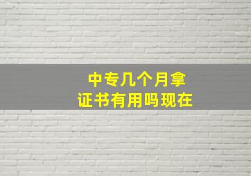 中专几个月拿证书有用吗现在