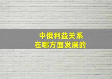 中俄利益关系在哪方面发展的