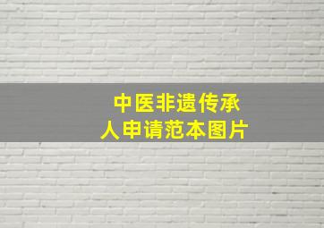 中医非遗传承人申请范本图片