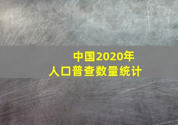 中国2020年人口普查数量统计