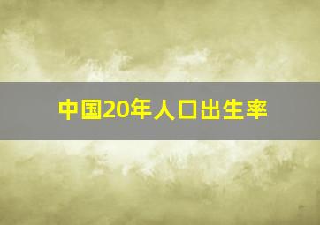 中国20年人口出生率