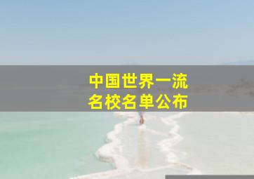 中国世界一流名校名单公布