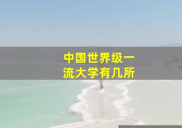 中国世界级一流大学有几所