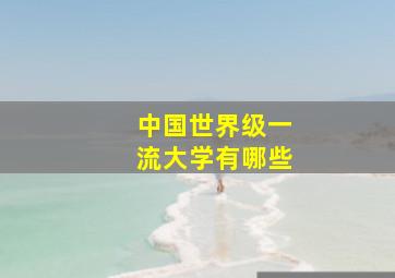 中国世界级一流大学有哪些