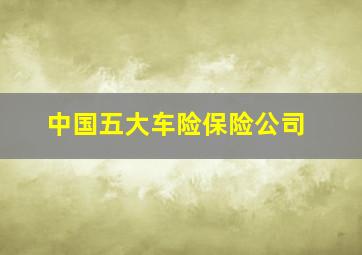 中国五大车险保险公司