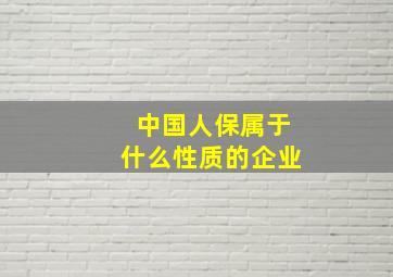 中国人保属于什么性质的企业