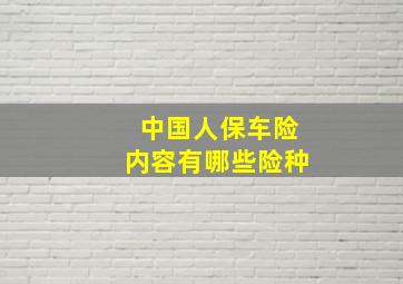 中国人保车险内容有哪些险种