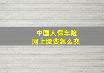 中国人保车险网上缴费怎么交