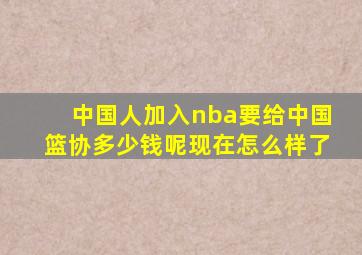 中国人加入nba要给中国篮协多少钱呢现在怎么样了