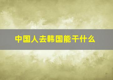 中国人去韩国能干什么