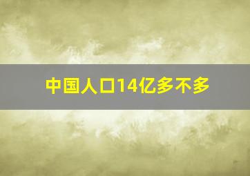 中国人口14亿多不多