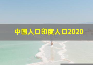 中国人口印度人口2020