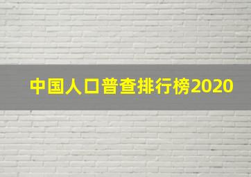 中国人口普查排行榜2020