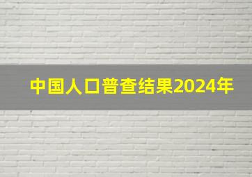 中国人口普查结果2024年