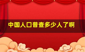 中国人囗普查多少人了啊