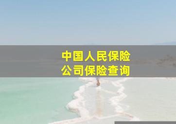 中国人民保险公司保险查询