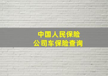 中国人民保险公司车保险查询