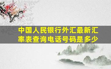 中国人民银行外汇最新汇率表查询电话号码是多少