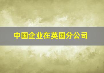 中国企业在英国分公司