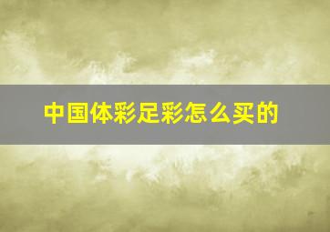 中国体彩足彩怎么买的