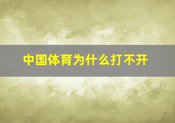 中国体育为什么打不开