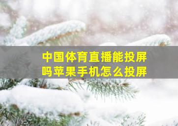 中国体育直播能投屏吗苹果手机怎么投屏