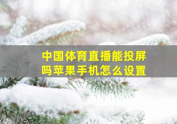 中国体育直播能投屏吗苹果手机怎么设置