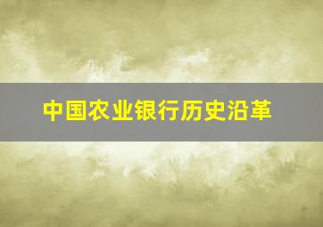 中国农业银行历史沿革