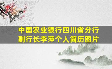 中国农业银行四川省分行副行长李萍个人简历图片