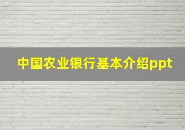 中国农业银行基本介绍ppt