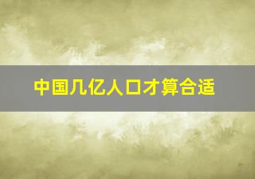 中国几亿人口才算合适