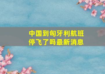 中国到匈牙利航班停飞了吗最新消息