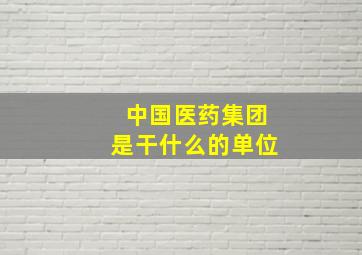 中国医药集团是干什么的单位