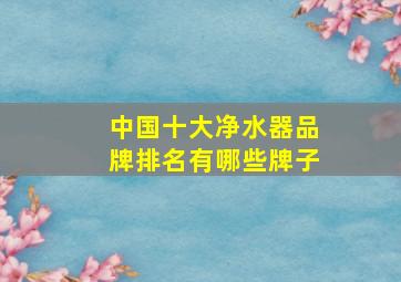 中国十大净水器品牌排名有哪些牌子