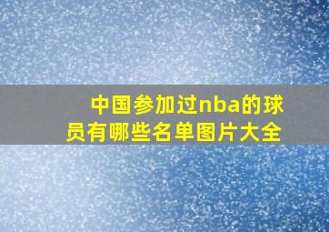 中国参加过nba的球员有哪些名单图片大全