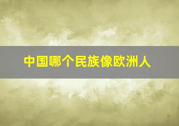 中国哪个民族像欧洲人