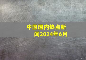 中国国内热点新闻2024年6月