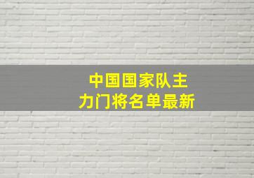 中国国家队主力门将名单最新