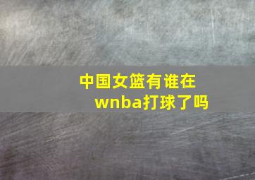 中国女篮有谁在wnba打球了吗